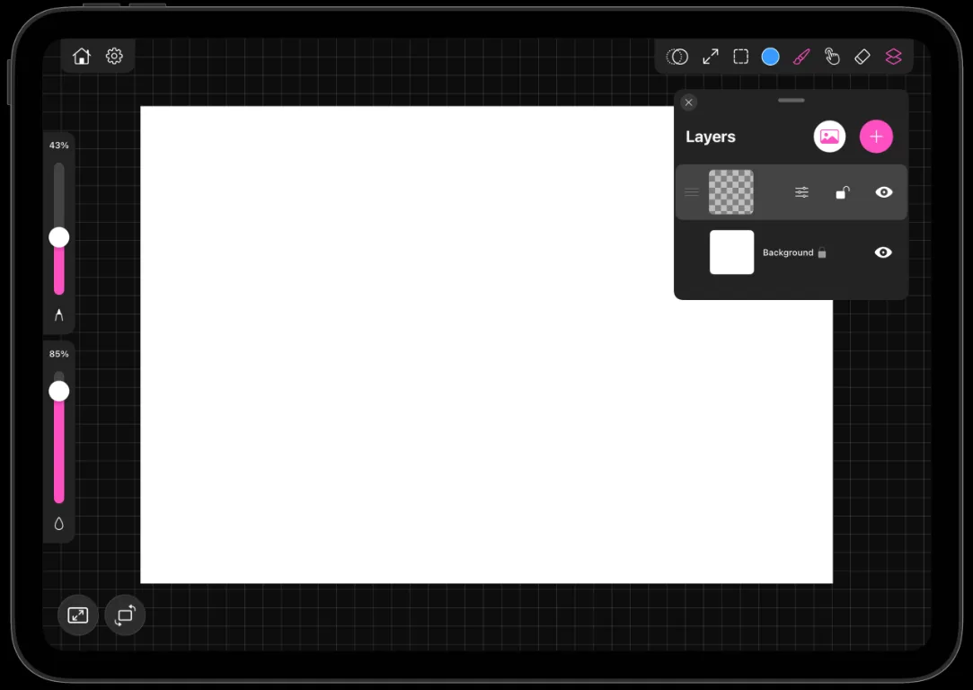 The Paintrix Studio canvas with the toolbar, sliders and layers panel